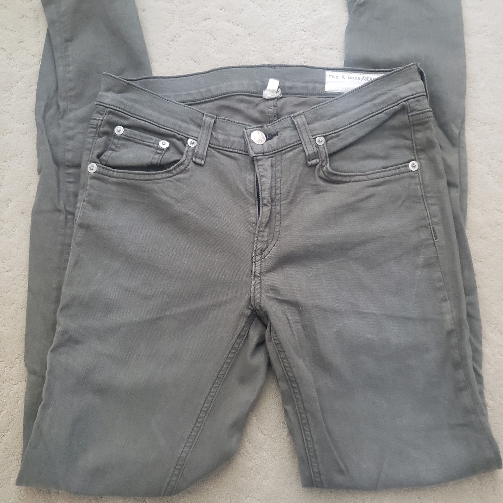 Rag and Bone Skinny Dist Fatigue Stretchy Jeans